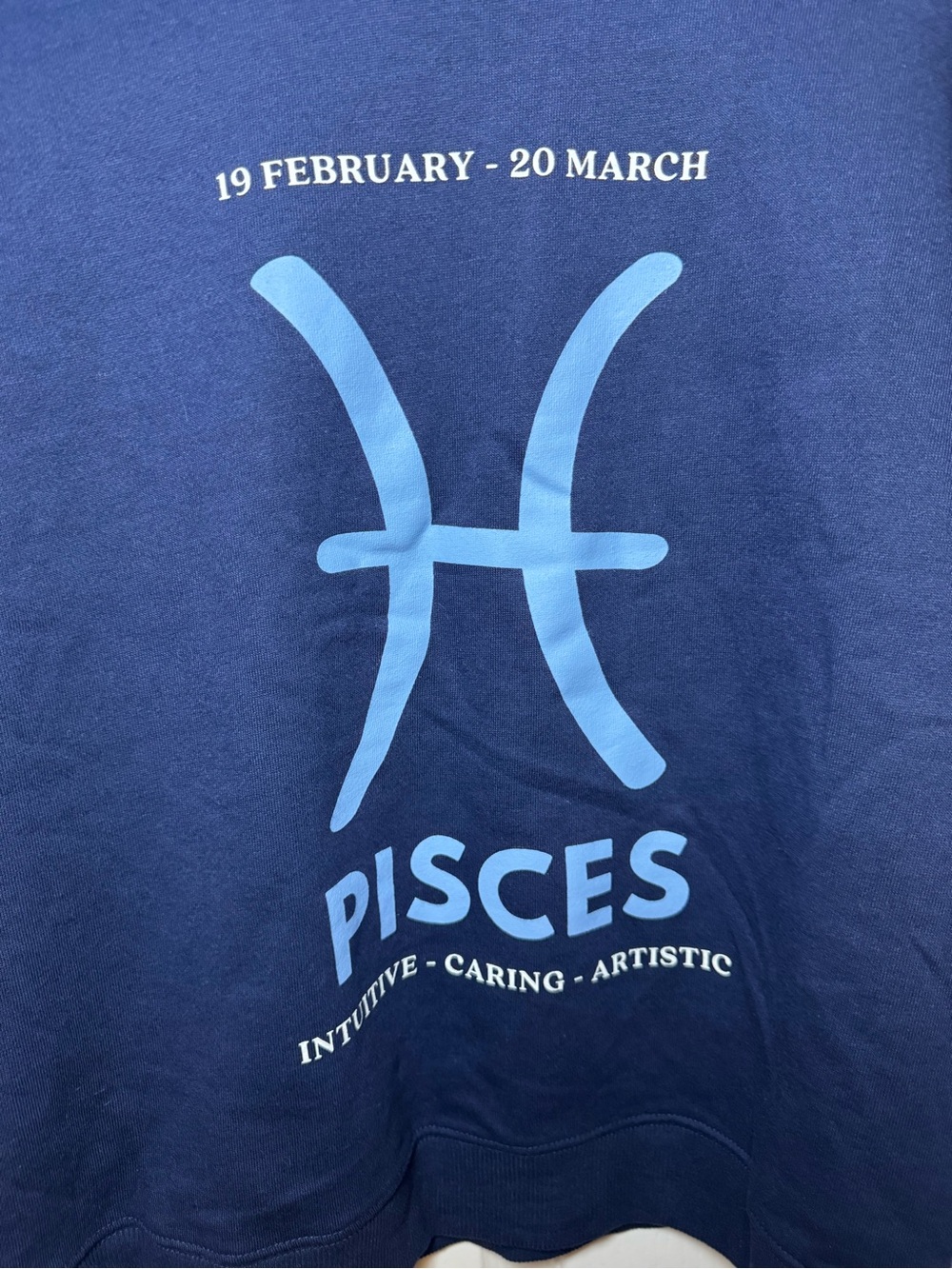 Anthropologie Catherine O'Sullivan Pisces Zodiac Sweatshirt Navy Blue Small NWT - Picture 4 of 6